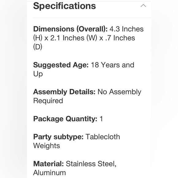 NWT Coastal Metal Shell Tablecloth Weights by Threshold (2 sets) - Picture 7 of 10